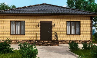 Проекты одноэтажных домов из кирпича | Строй-Пхв - Похвистнево от 3566 рублей