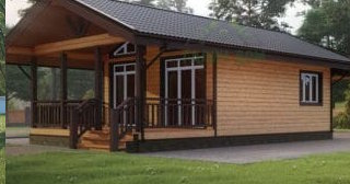 Проект одноэтажного дома из бруса с террасой - Строительство в Похвистнево от Строй-Пхв от 132431 руб.
